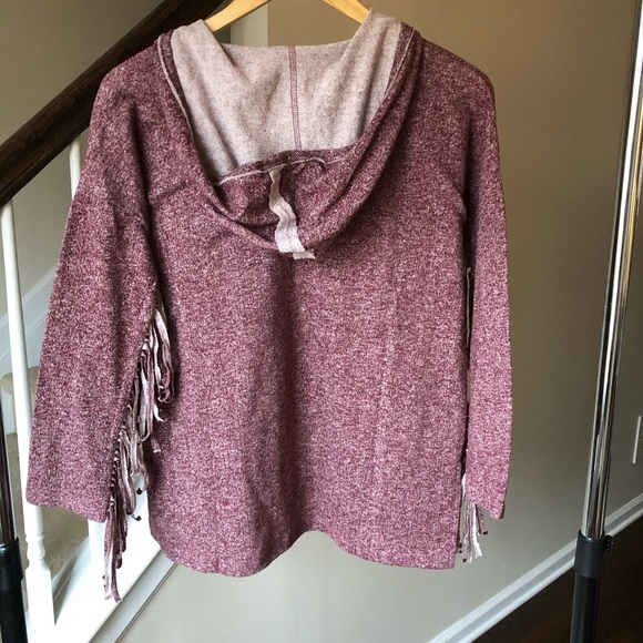 Entro Hoodie Sweatshirt with Fringe Sleeves Sz S - Picture 4 of 7